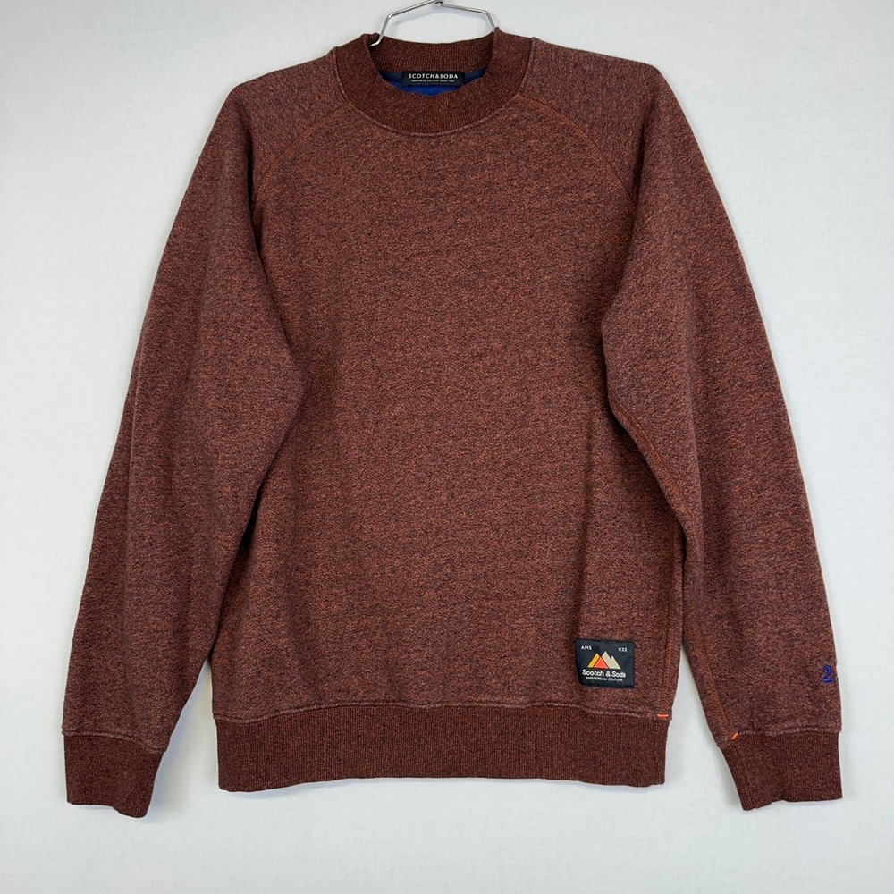 Scotch & Soda Crewneck Sweatshirt Brown Speckled‎ Cotton Pullover Men's S